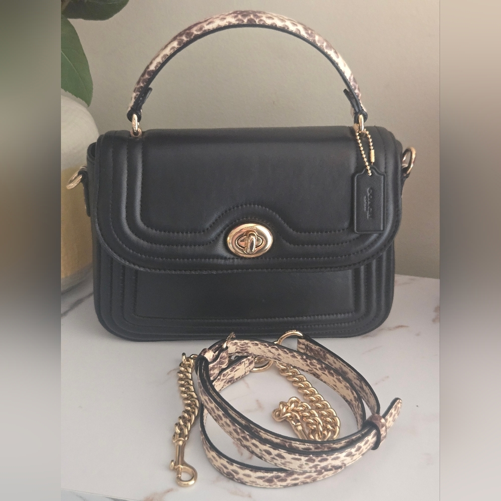NWOT Coach Marlie Quilted Embossed Leather Top Handle Crossbody Bag - Picture 12 of 12